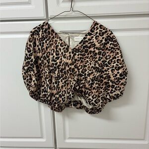 Entro Animal Print V-Neck Blouse
